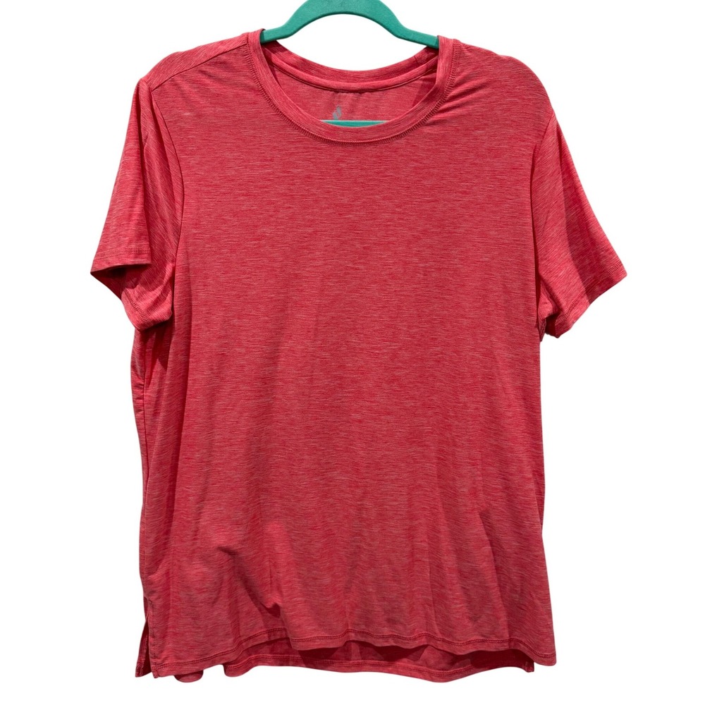 Skechers Women Heathered Coral Crew Neck‎ Short Sleeve Athletic T-Shirt XL
